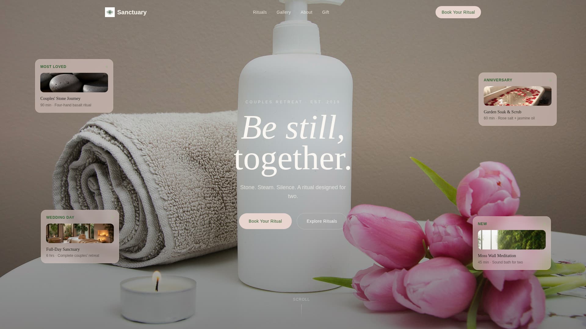Couples & Luxury Spa Retreat Booking Website Template
