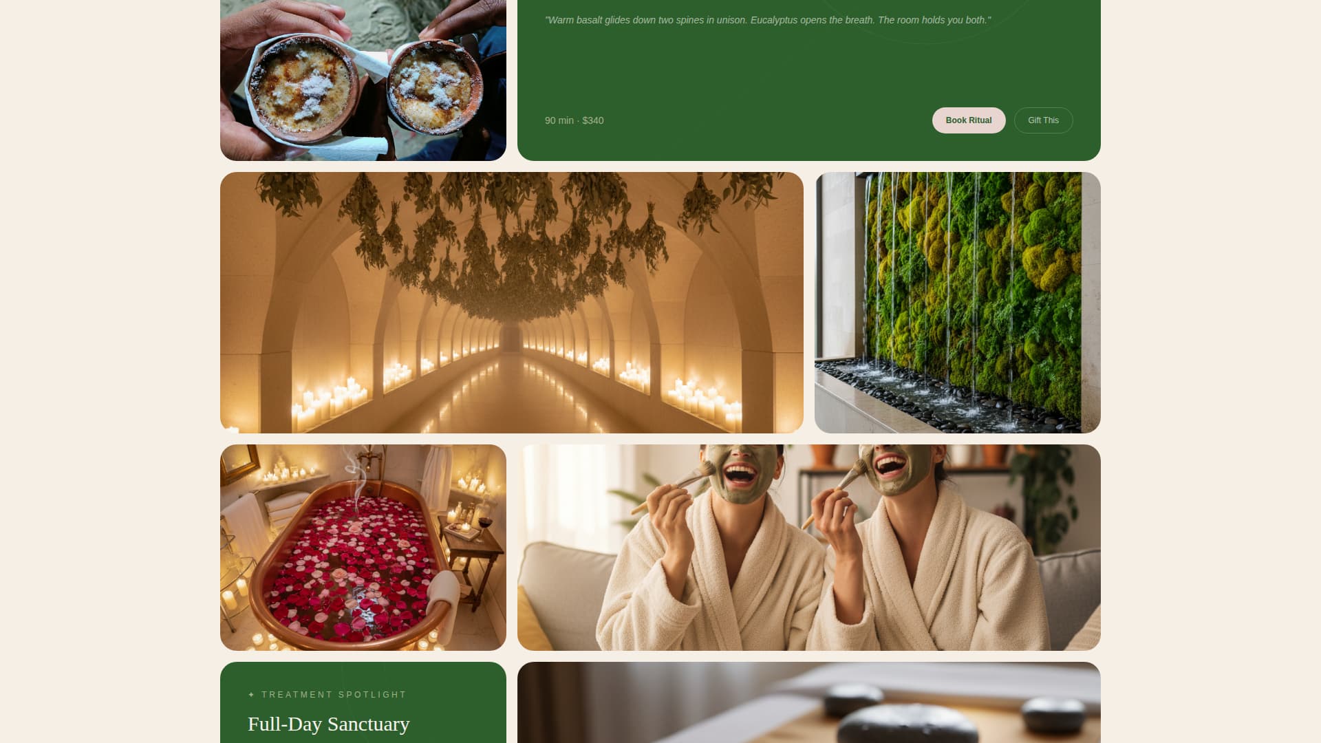 Couples & Luxury Spa Retreat Booking Website Template