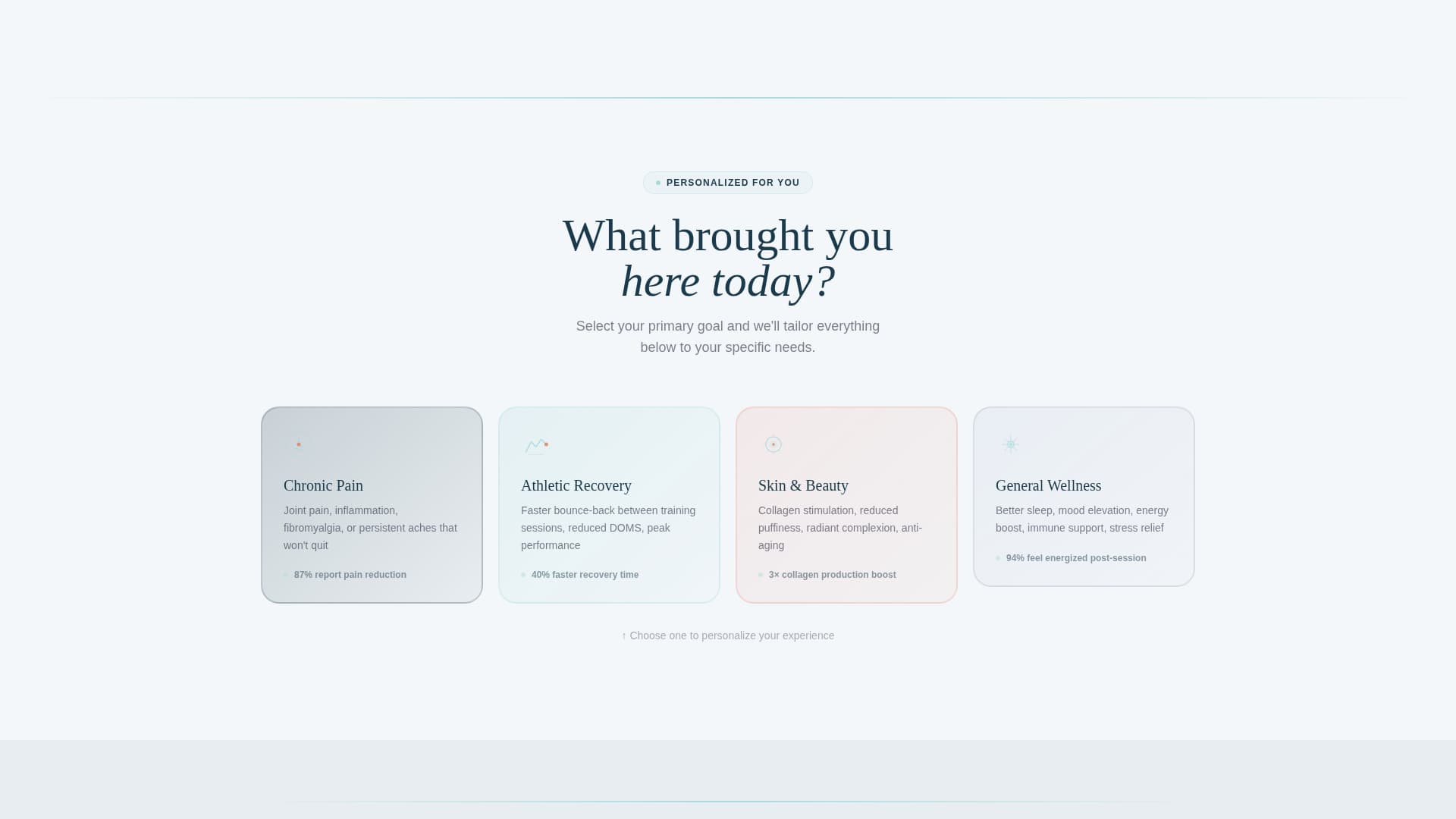 Cryotherapy Center Personalised Assessment Website Template