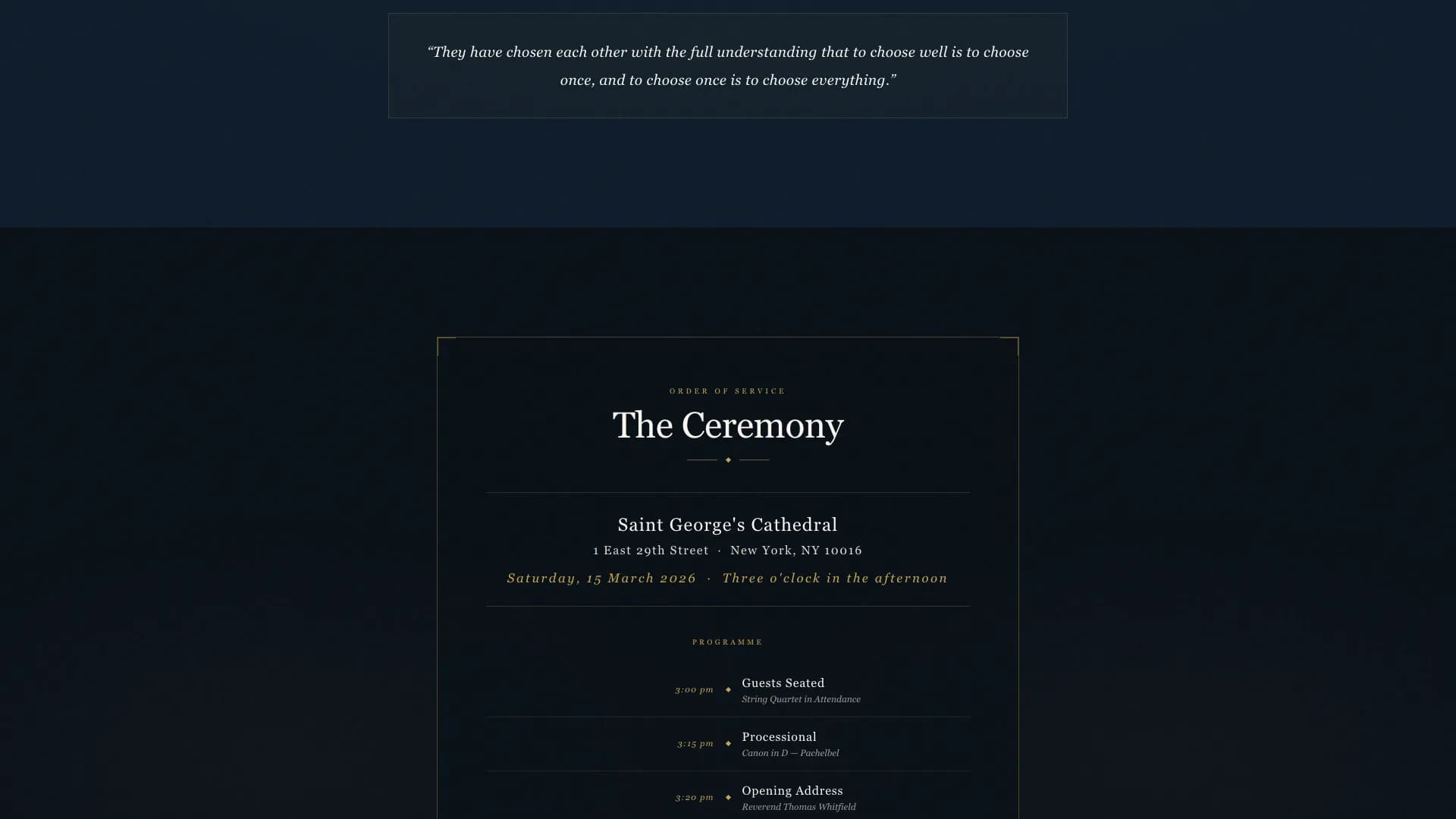Luxe — Art Deco Wedding Landing Page Template