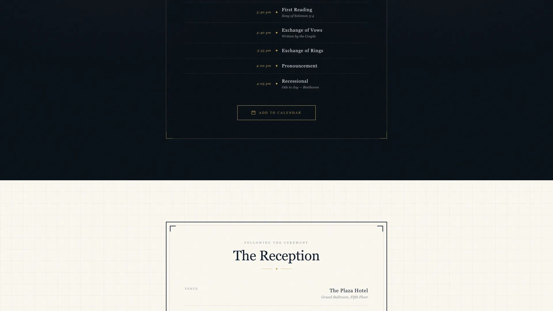 Luxe — Art Deco Wedding Landing Page Template