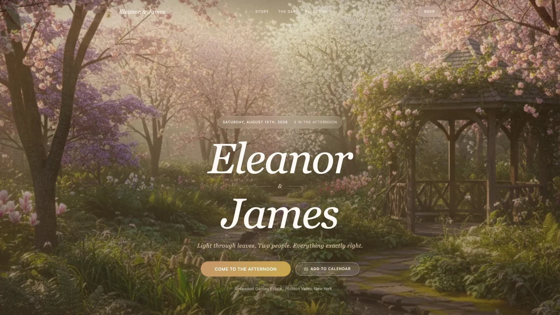 Luminous — Romantic Wedding Invitation Landing Page Template