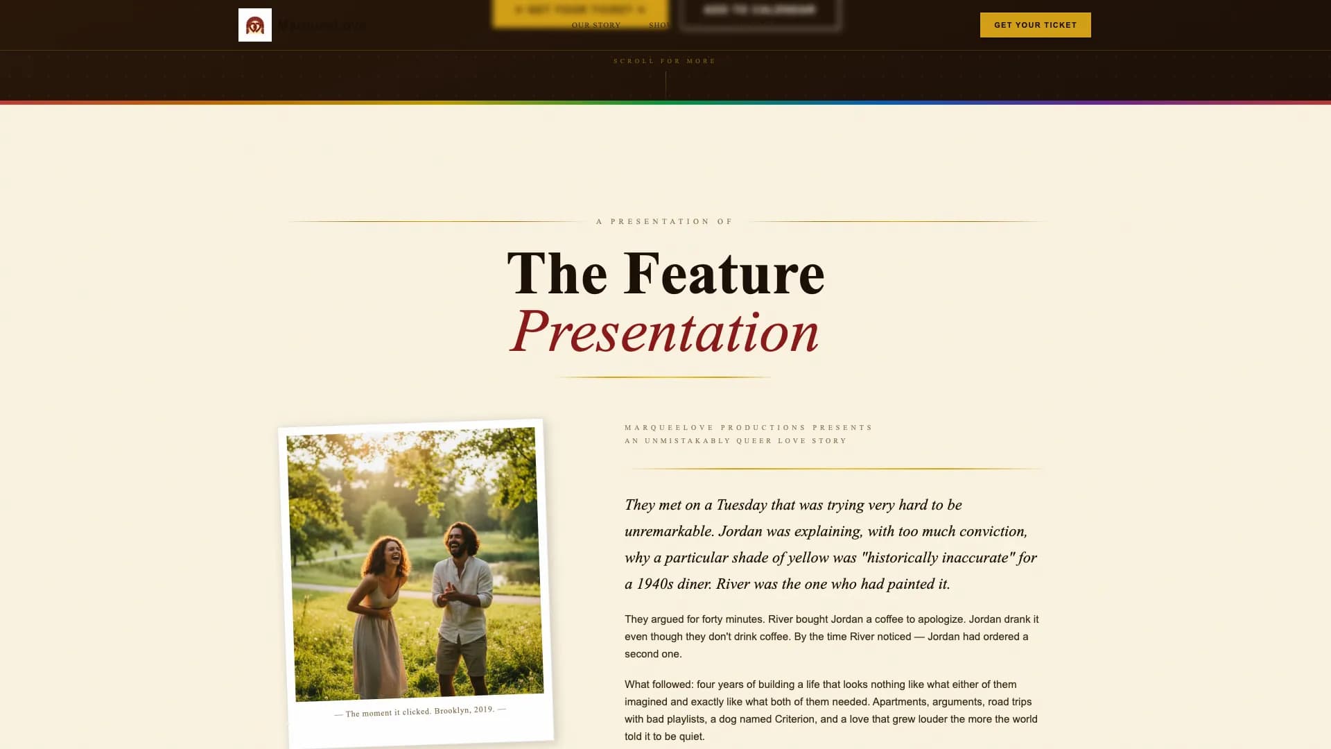 Radiant — Pride LGBTQ+ Wedding Landing Page Template