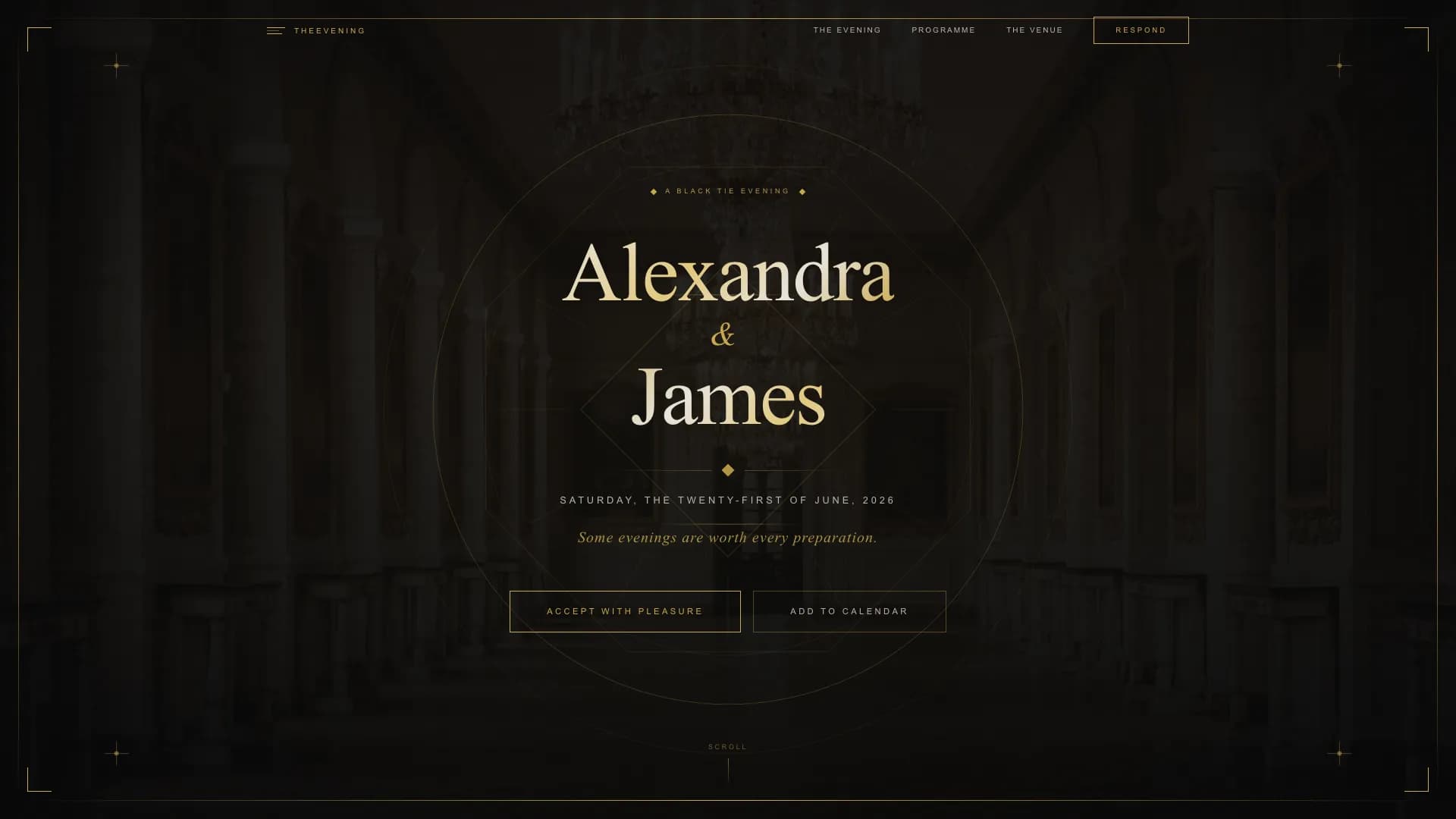 Soiree — Elegant Wedding Invitation Landing Page Template