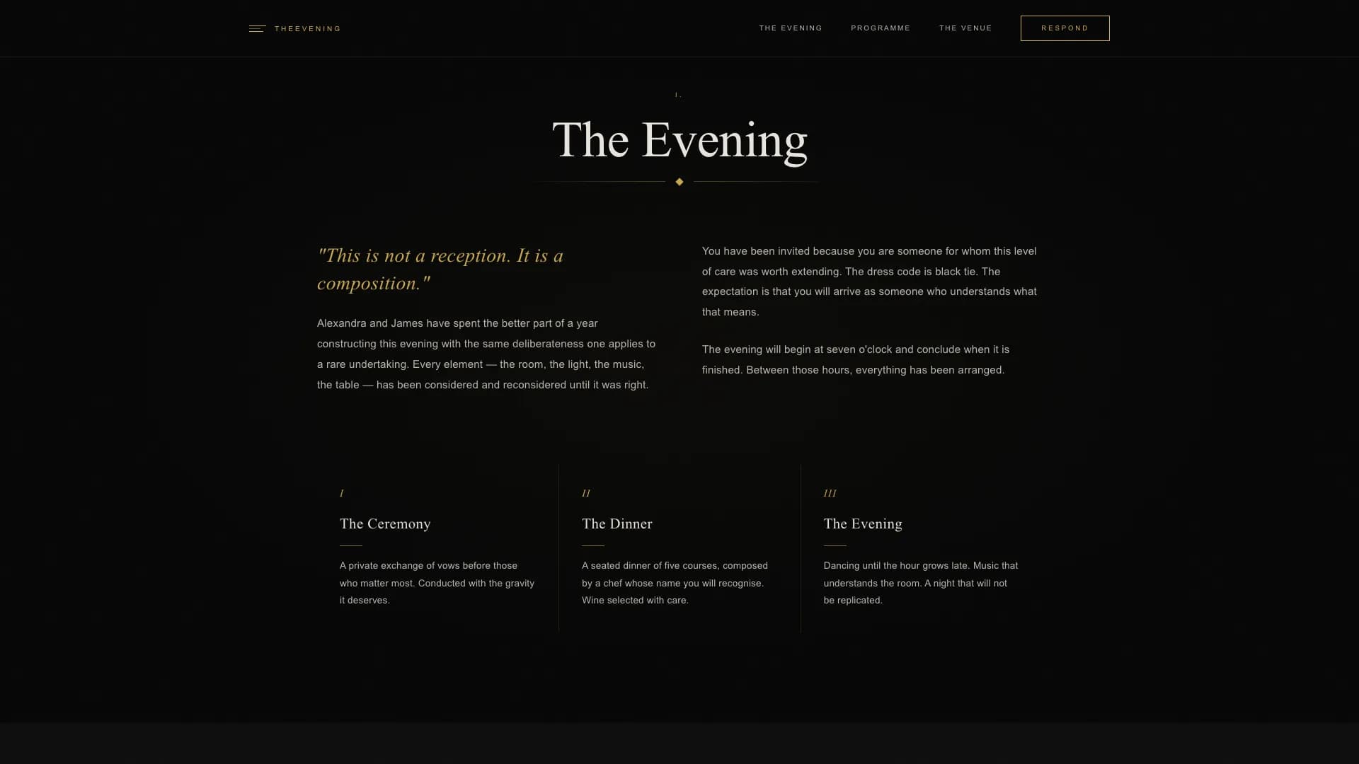 Soiree — Elegant Wedding Invitation Landing Page Template
