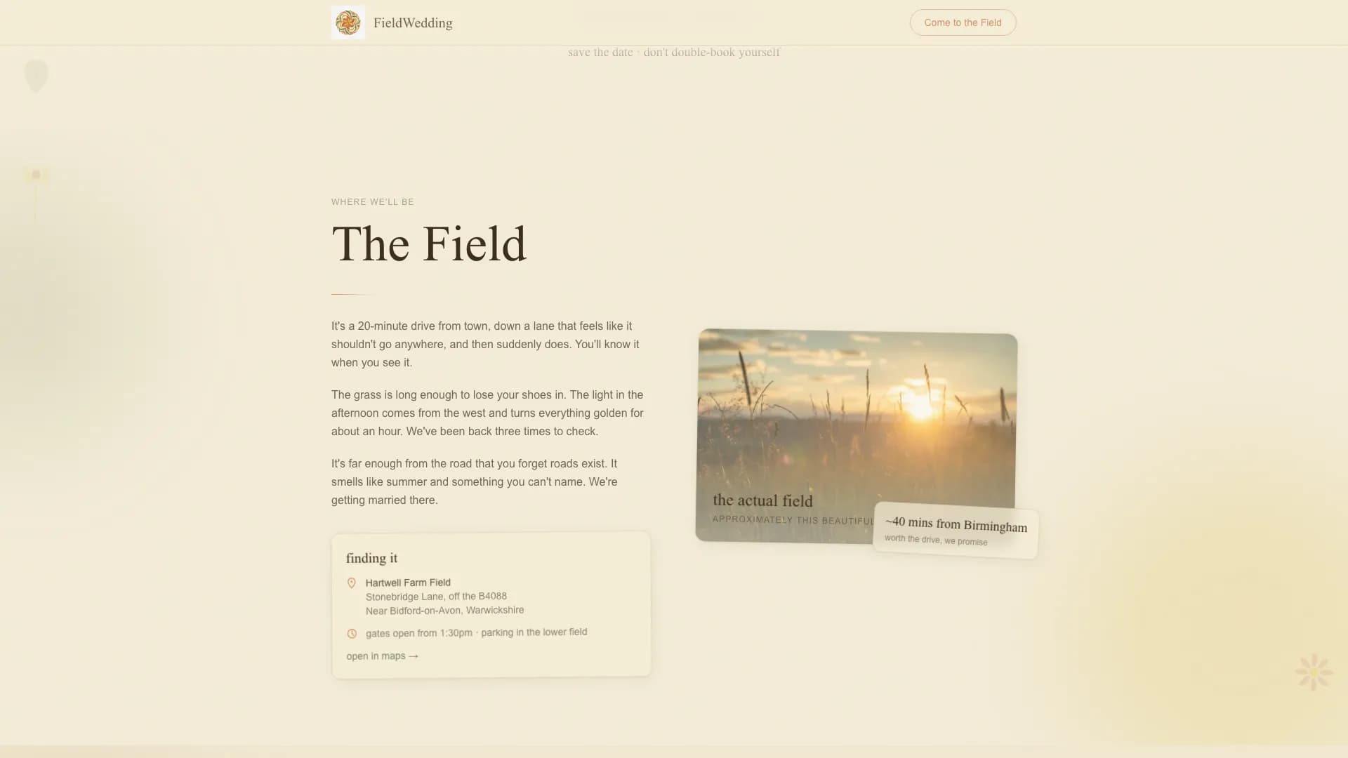 Bohemian - Handcrafted Field Wedding Landing Page Template