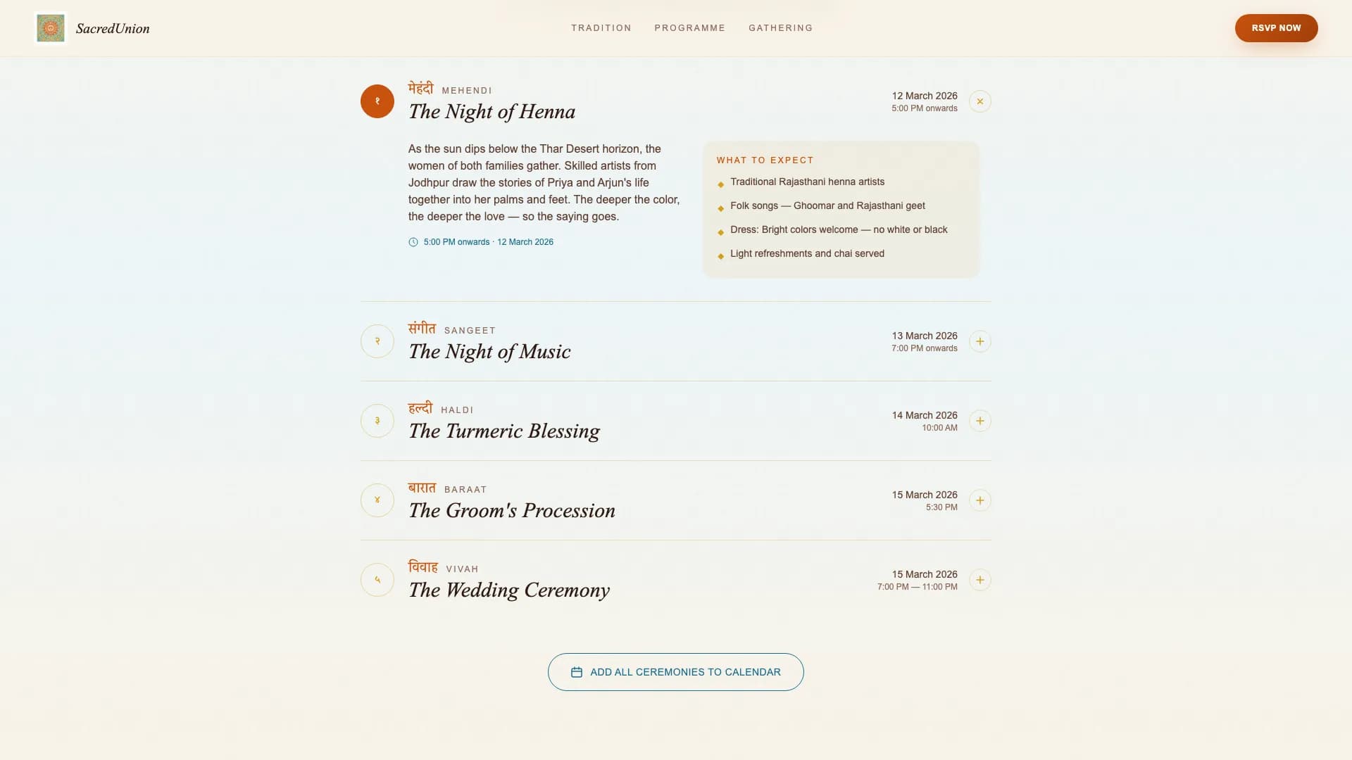 Heritage — Authentic Cultural Ceremony Landing Page Template