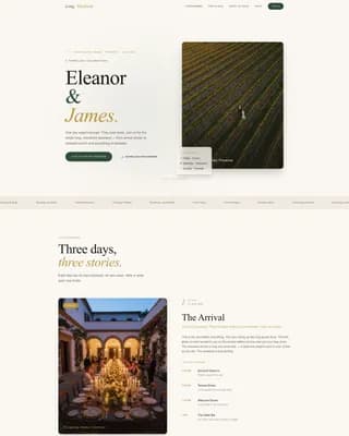 Longweekend — Editorial Destination Wedding Landing Page Template