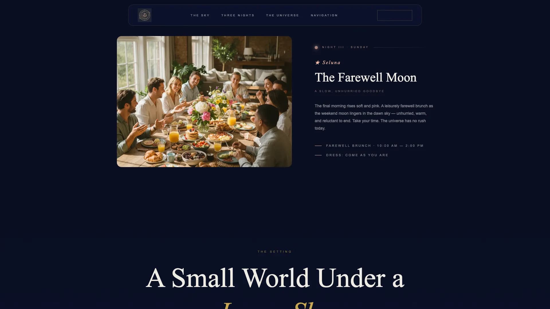 Starlit — Ethereal Destination Event Landing Page Template