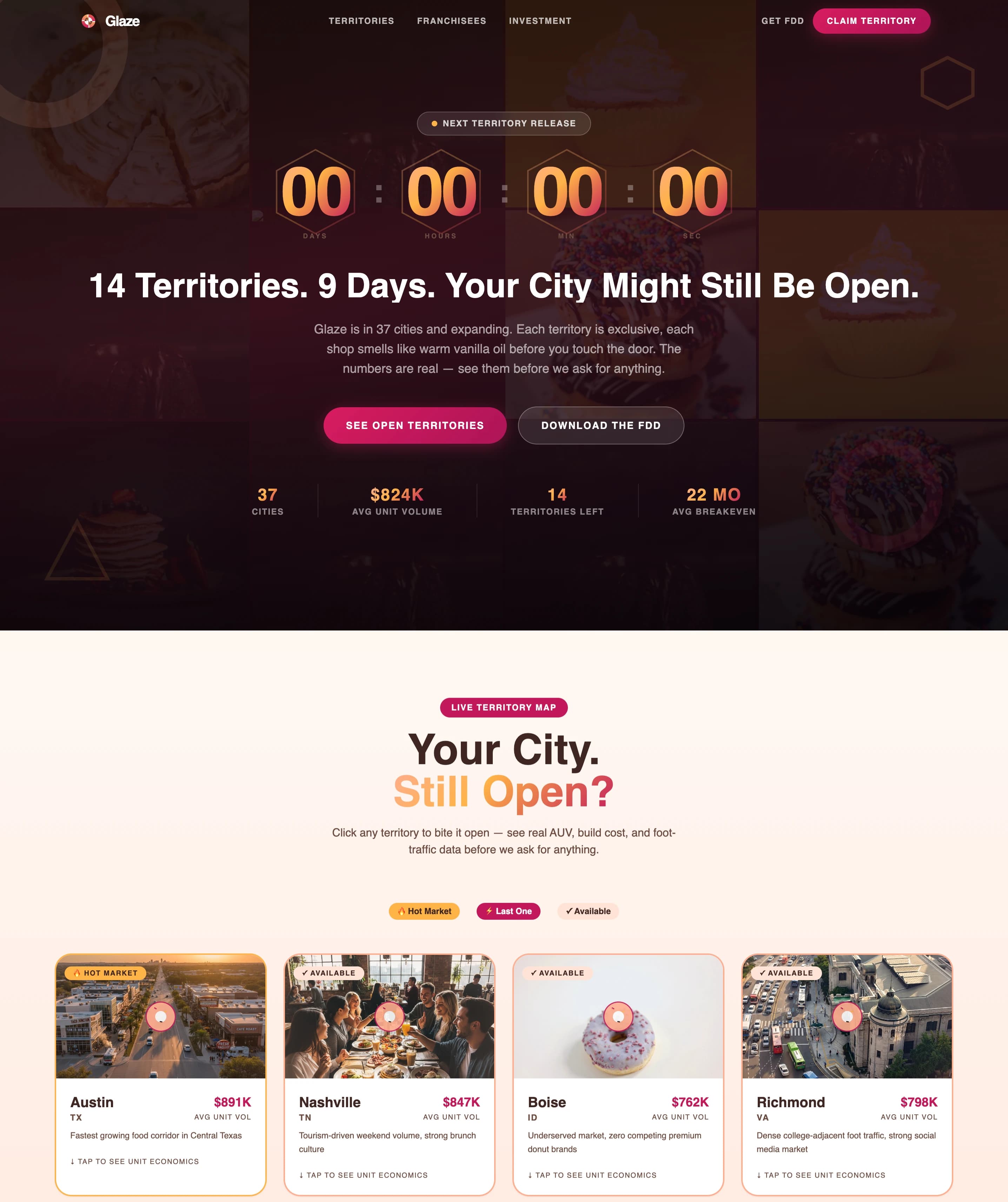 Glaze - Irresistible Franchise Landing Page Template