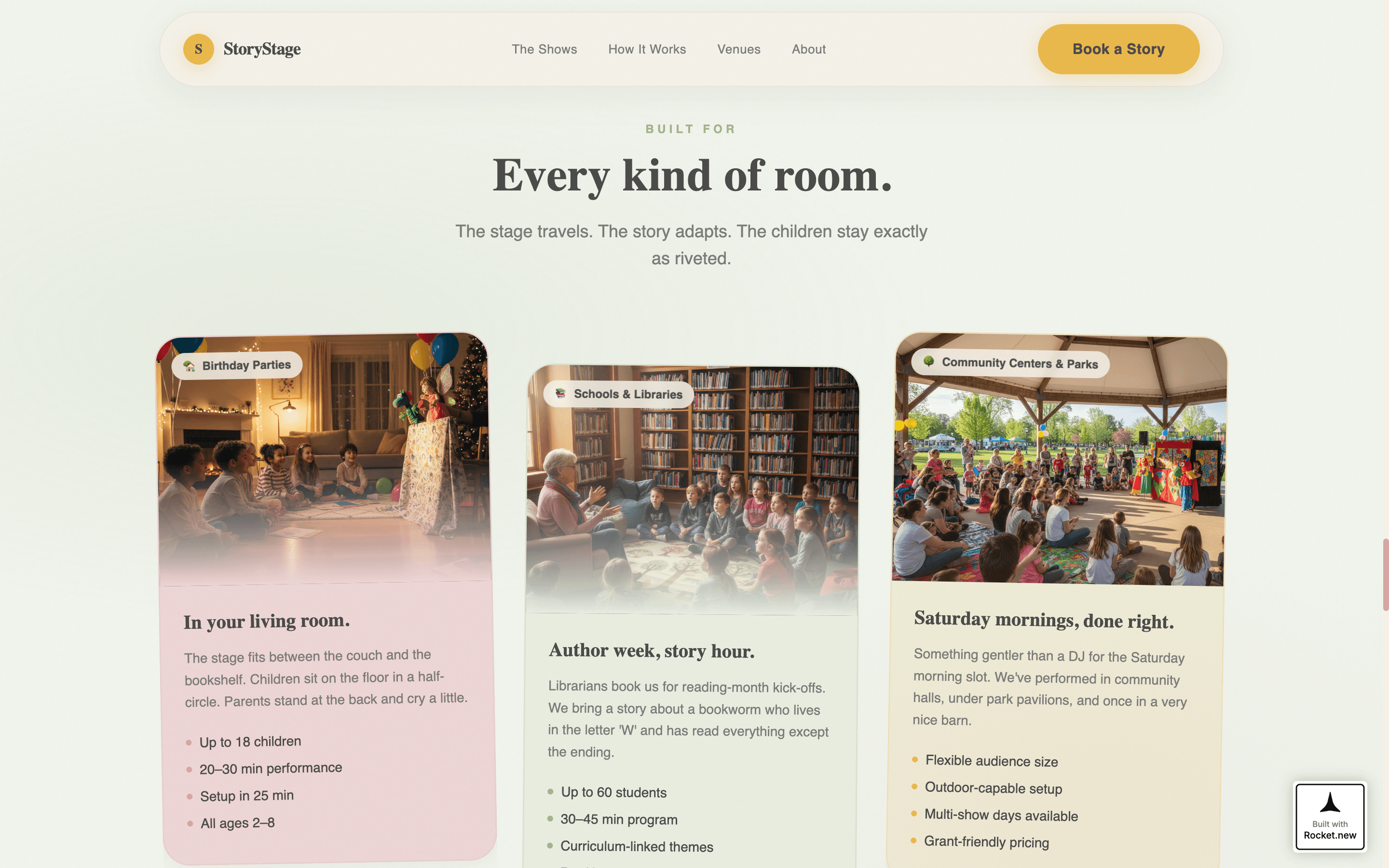 Children's Entertainer & Puppet Show Booking Website Template