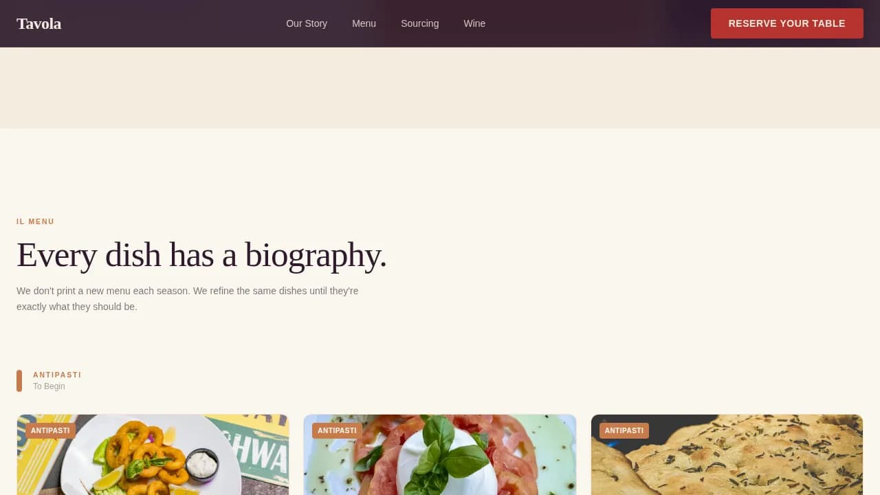 Piazza — Vintage Italian Trattoria Landing Page Template