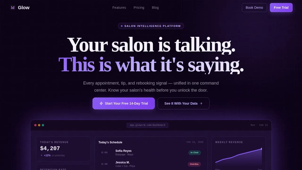 Specialist Beauty & Salon Software & SaaS Reviews & Social Proof Website Template