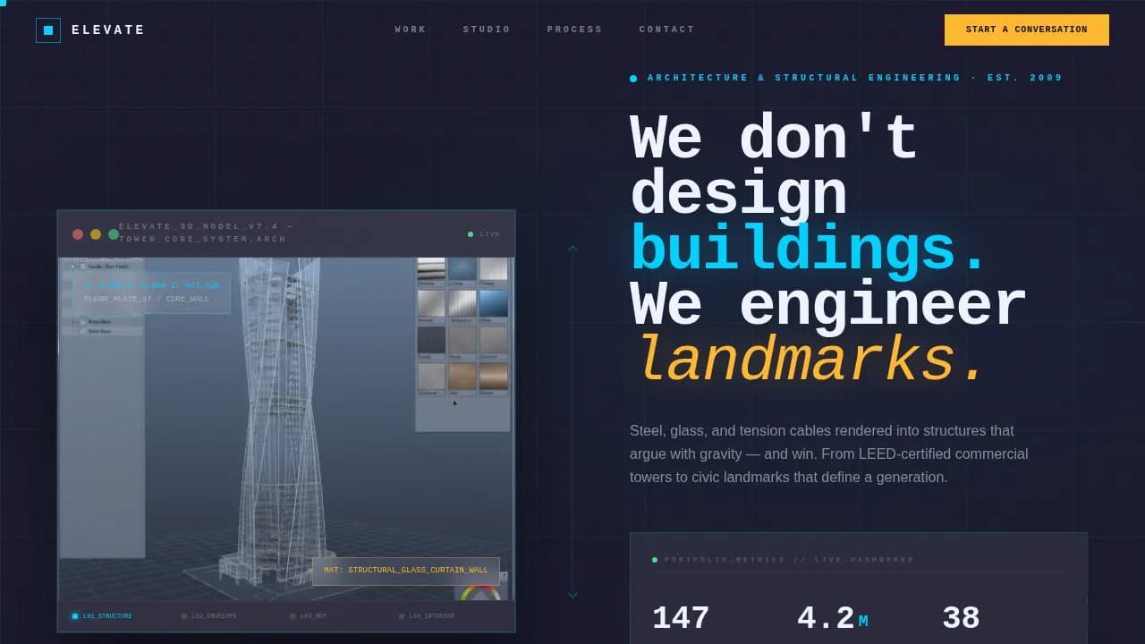 Architecture Firm Portfolio & Case Study Website Template