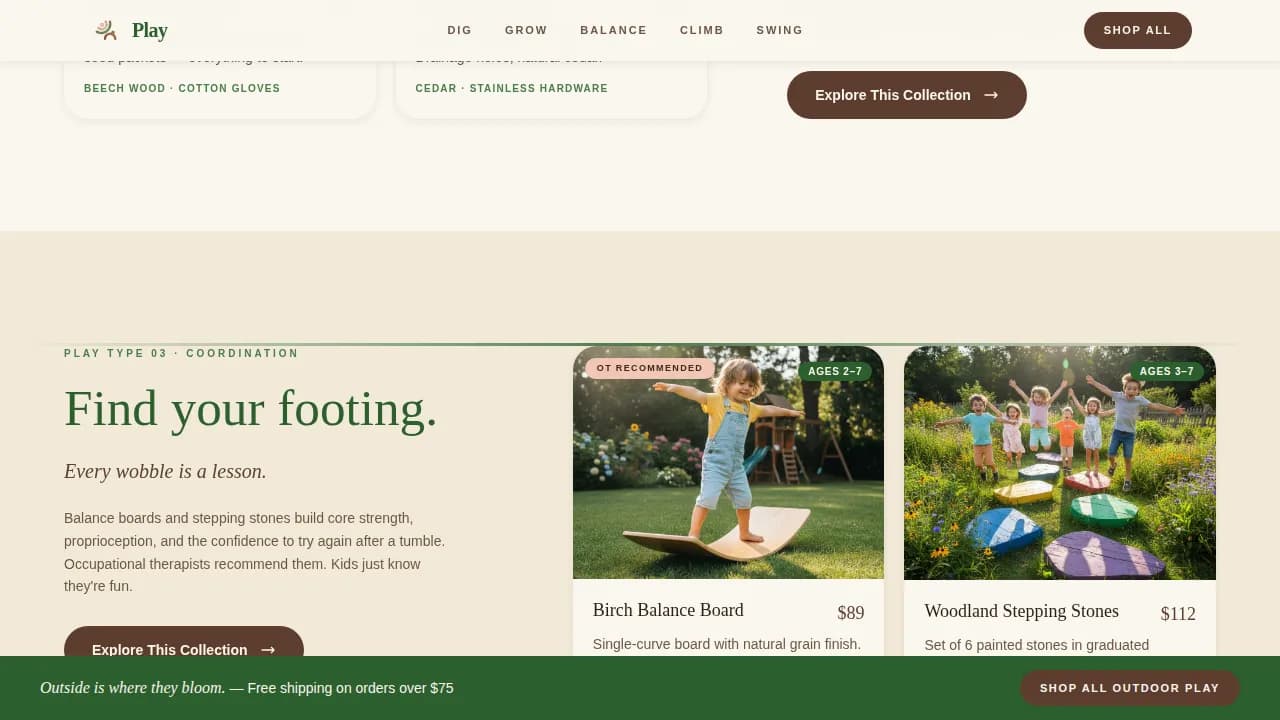Play — Eco Toy Brand Landing Page Template