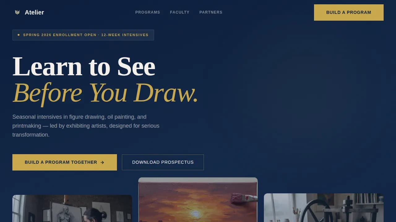 Specialist Art School Marketing Portfolio & Case Study Website Template