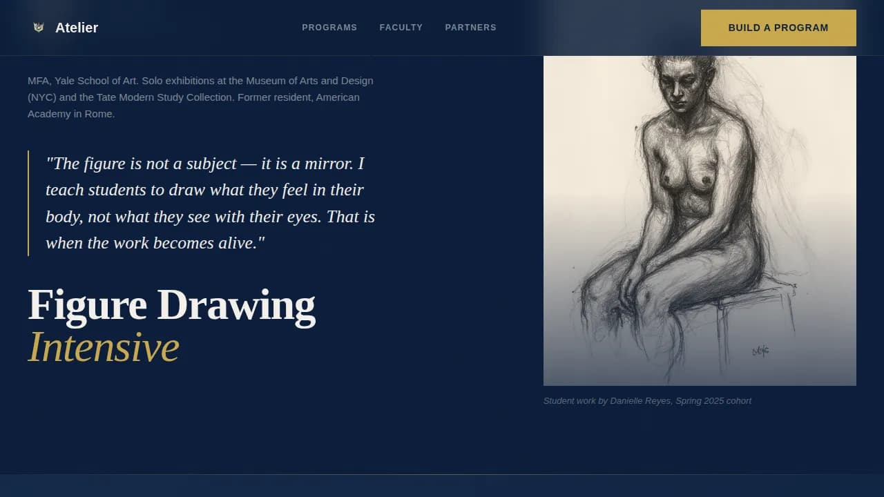Specialist Art School Marketing Portfolio & Case Study Website Template