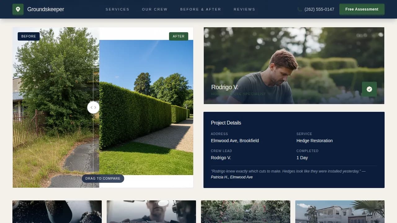 Specialist Landscaper Marketing Professional Website Template
