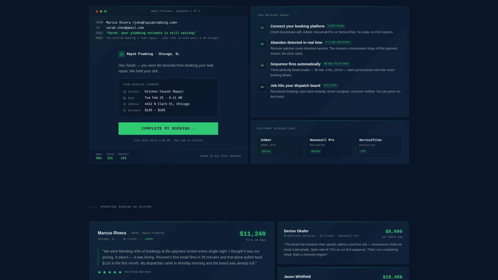Recover - Powerful Homeservices Landing Page Template