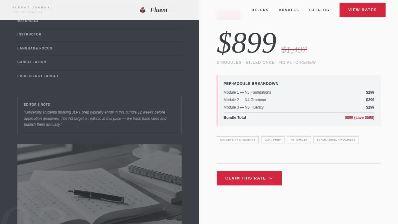 Language School Marketing Reviews & Social Proof Website Template