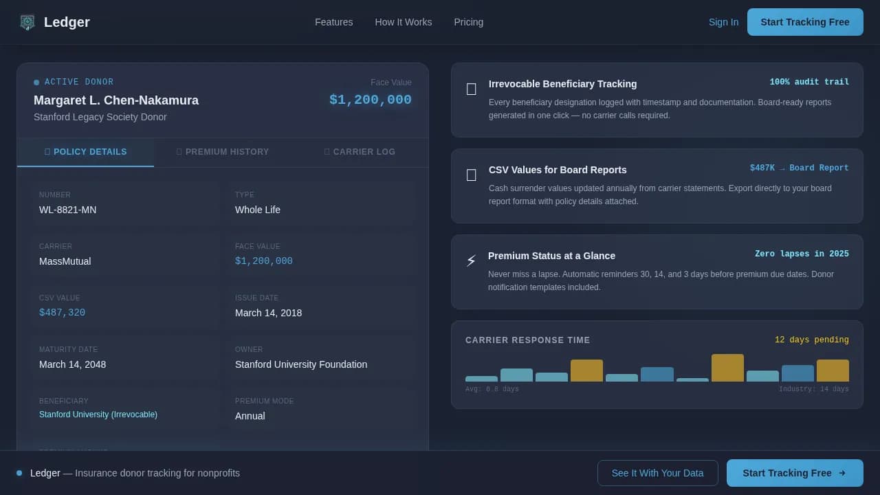 Vault — Robust Coverage Monitor Landing Page Template