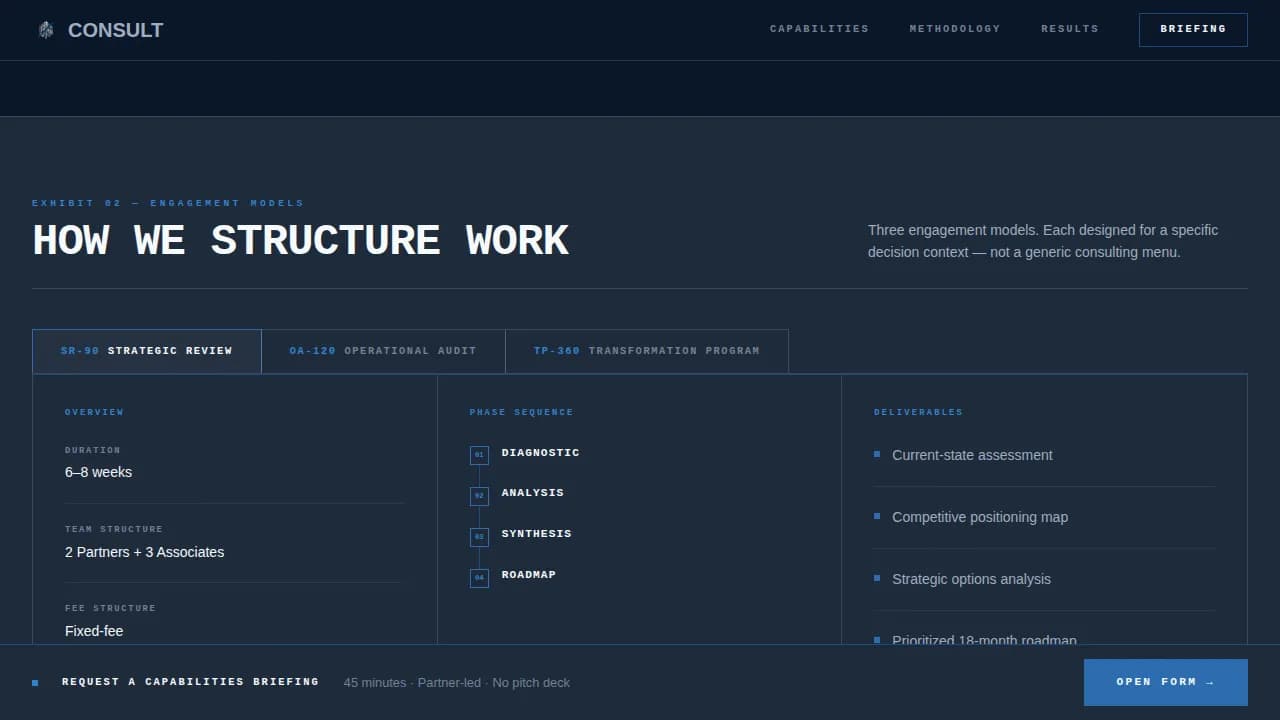 CFO & COO Management Consulting Dashboard Website Template