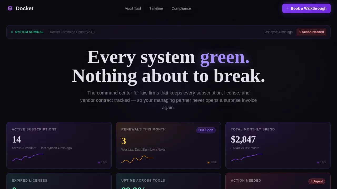 Law Firm Subscription & Vendor Cost Audit Website Template
