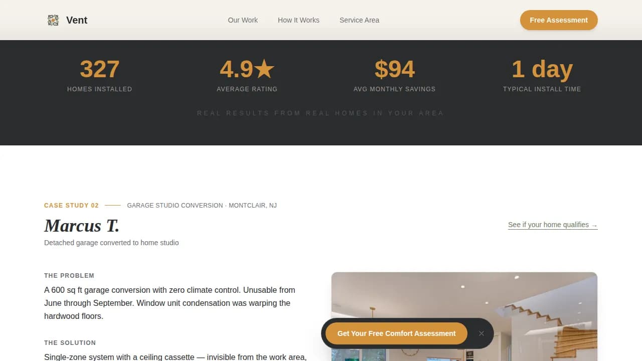 Ductless Mini-Split HVAC Installation Website Template