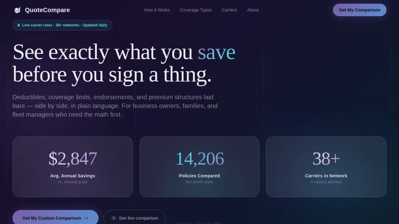 Insurance Agency Pricing Website Template