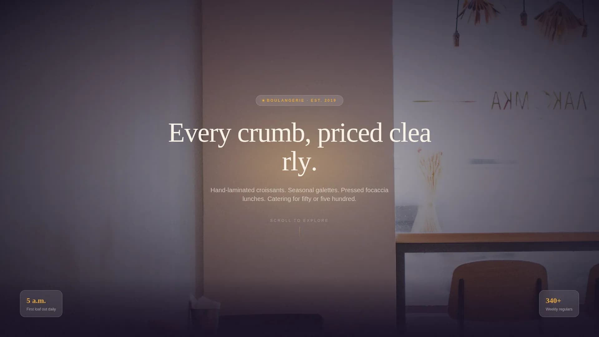 Bakery & Café Pricing & Packages Website Template