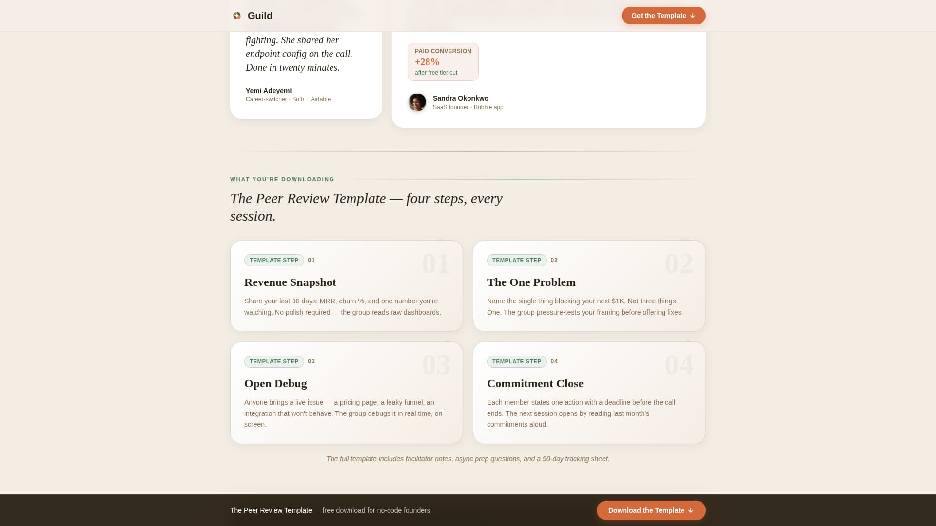 No-Code Builders Community Reviews Website Template