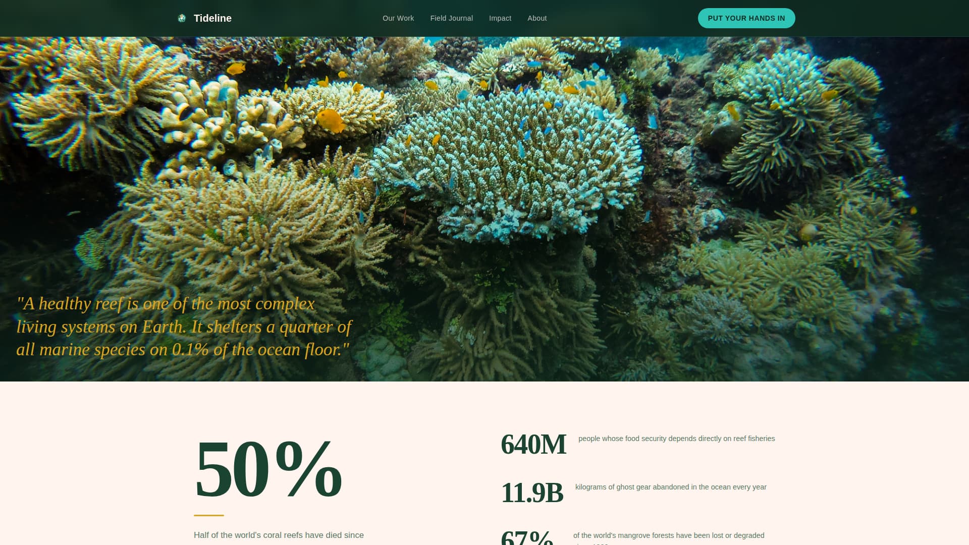 Ocean Conservation Nonprofit Cost Calculator Website Template