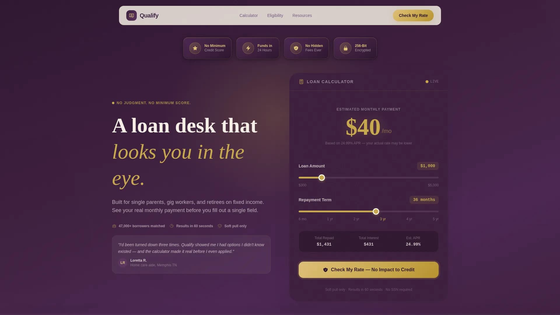 Specialist Low Income Finance Cost Estimator Website Template