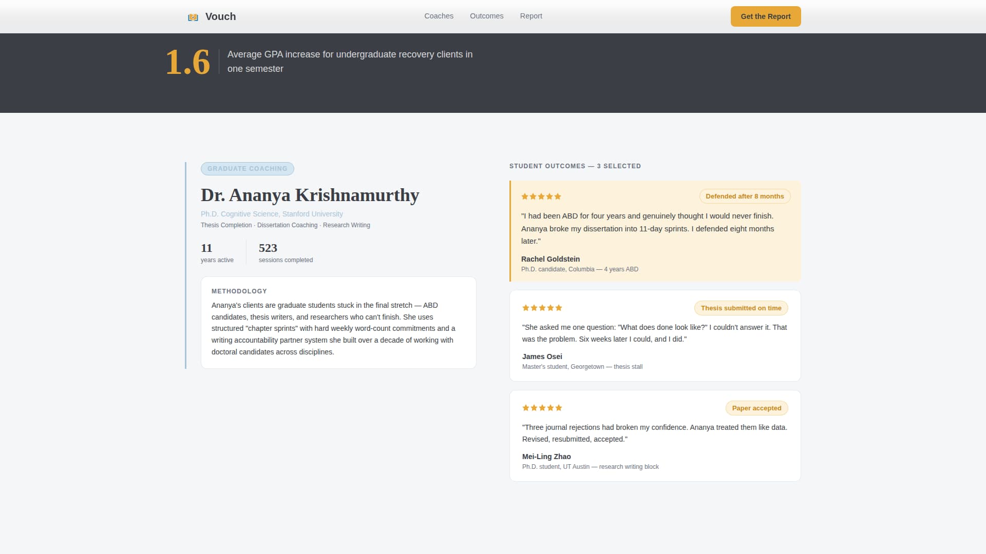 Academic Coaching Reviews Website Template