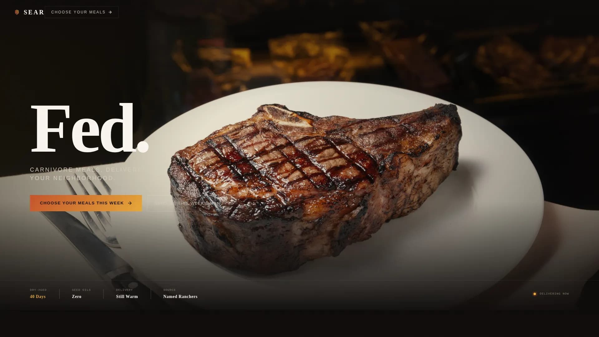 Carnivore Diet Food & Dining Specialist Booking Website Template