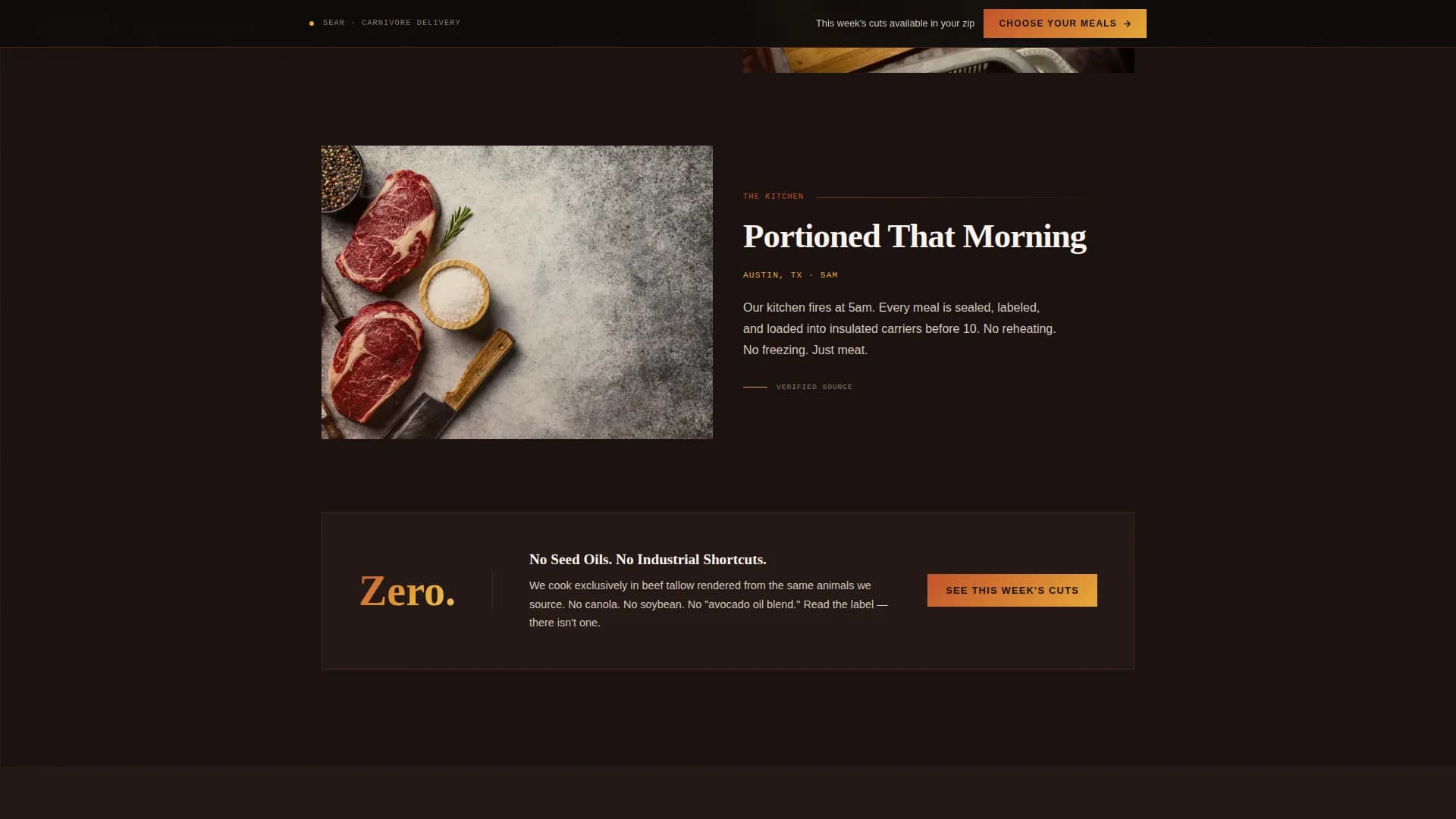Carnivore Diet Food & Dining Specialist Booking Website Template