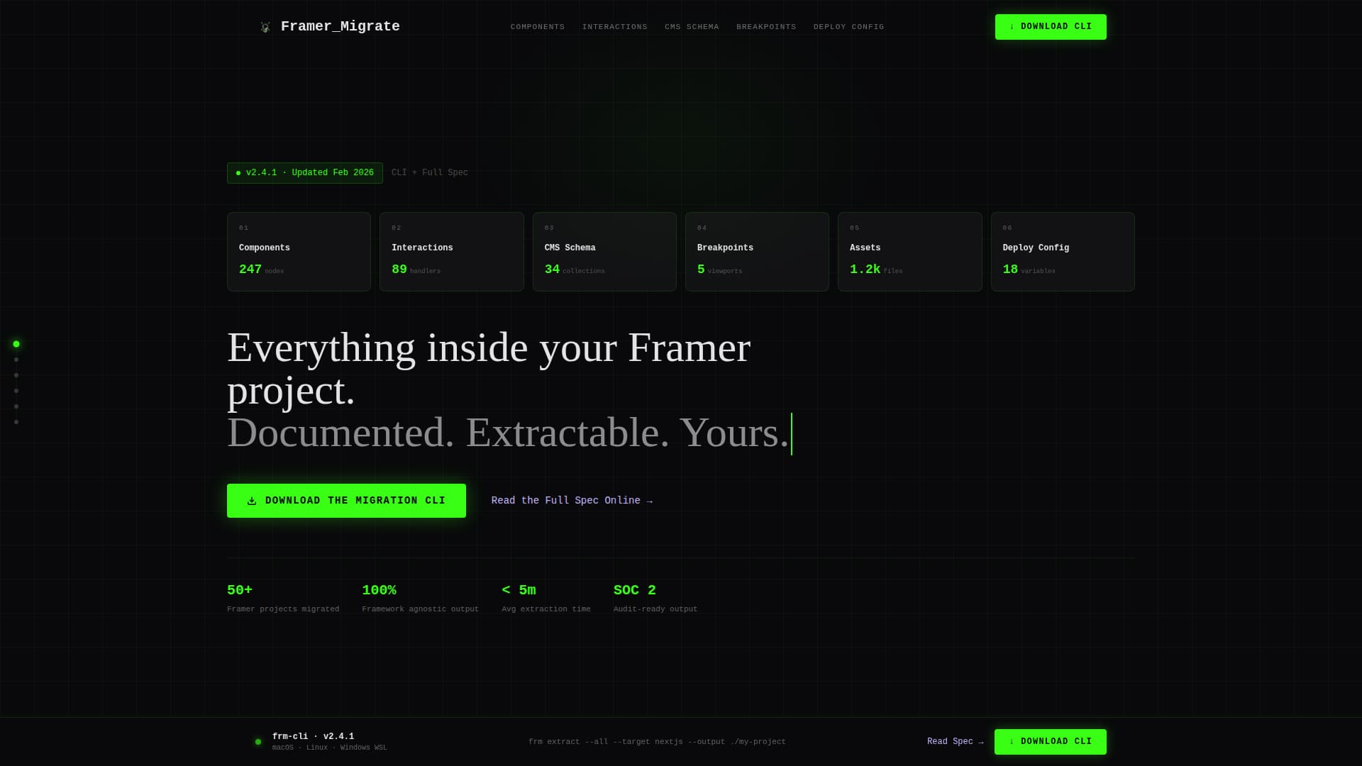 Migrate - Exhaustive Framermigration Landing Page Template