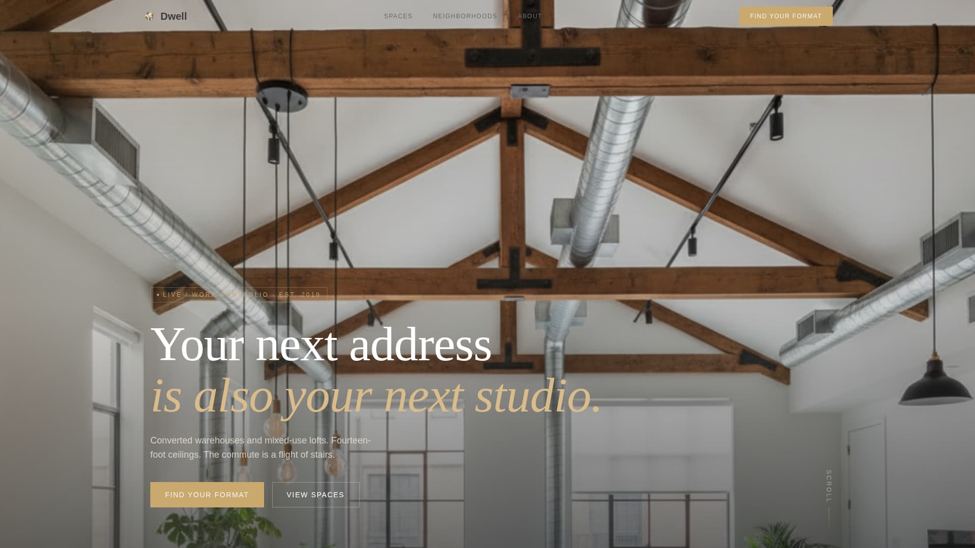 Live/Work Space Real Estate Professional Website Template