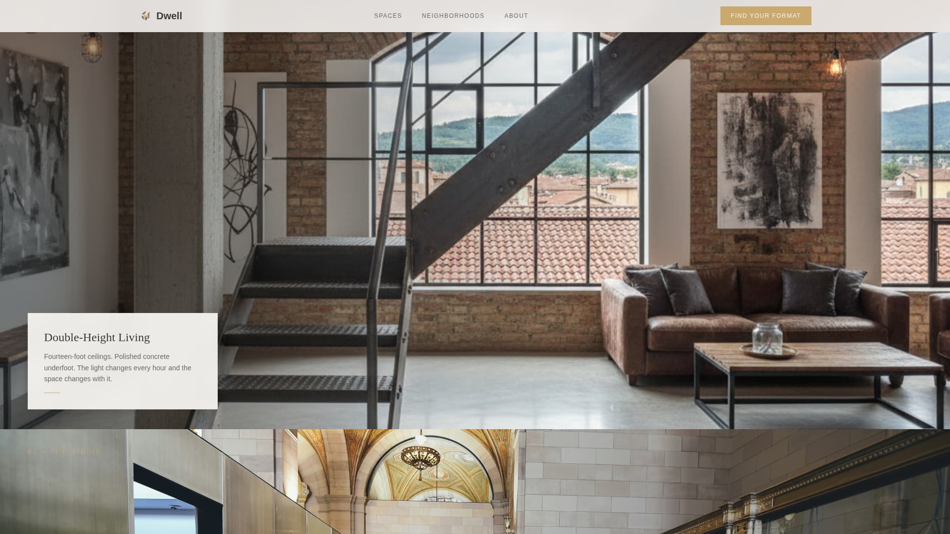 Live/Work Space Real Estate Professional Website Template