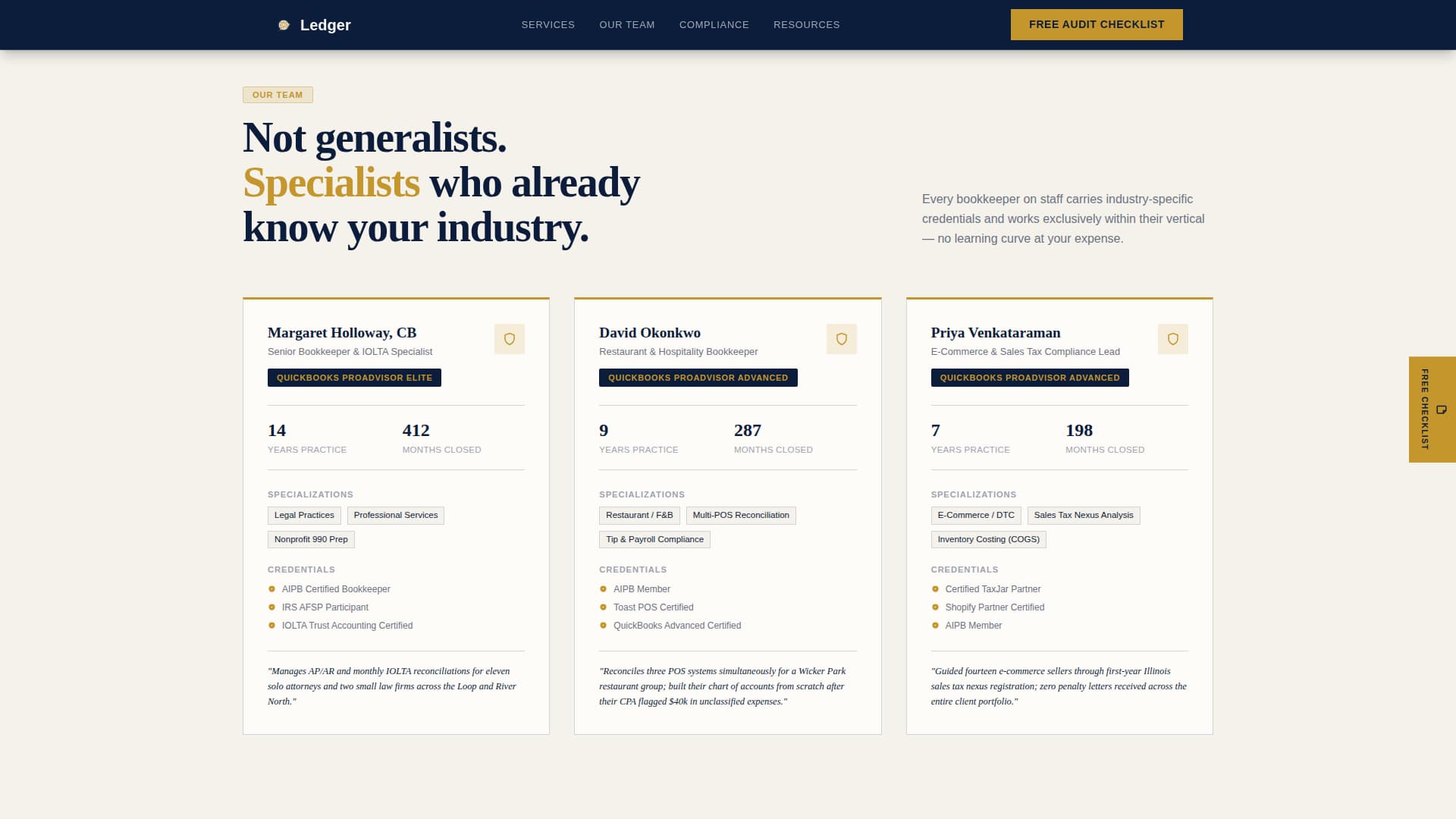 Bookkeeper Booking Website Template