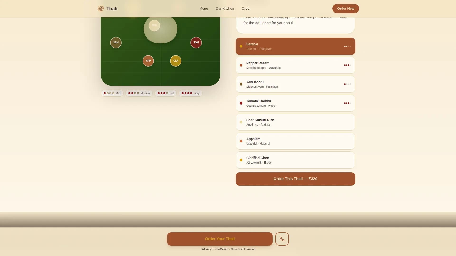 Spice — Nurturing Indian Cuisine Landing Page Template