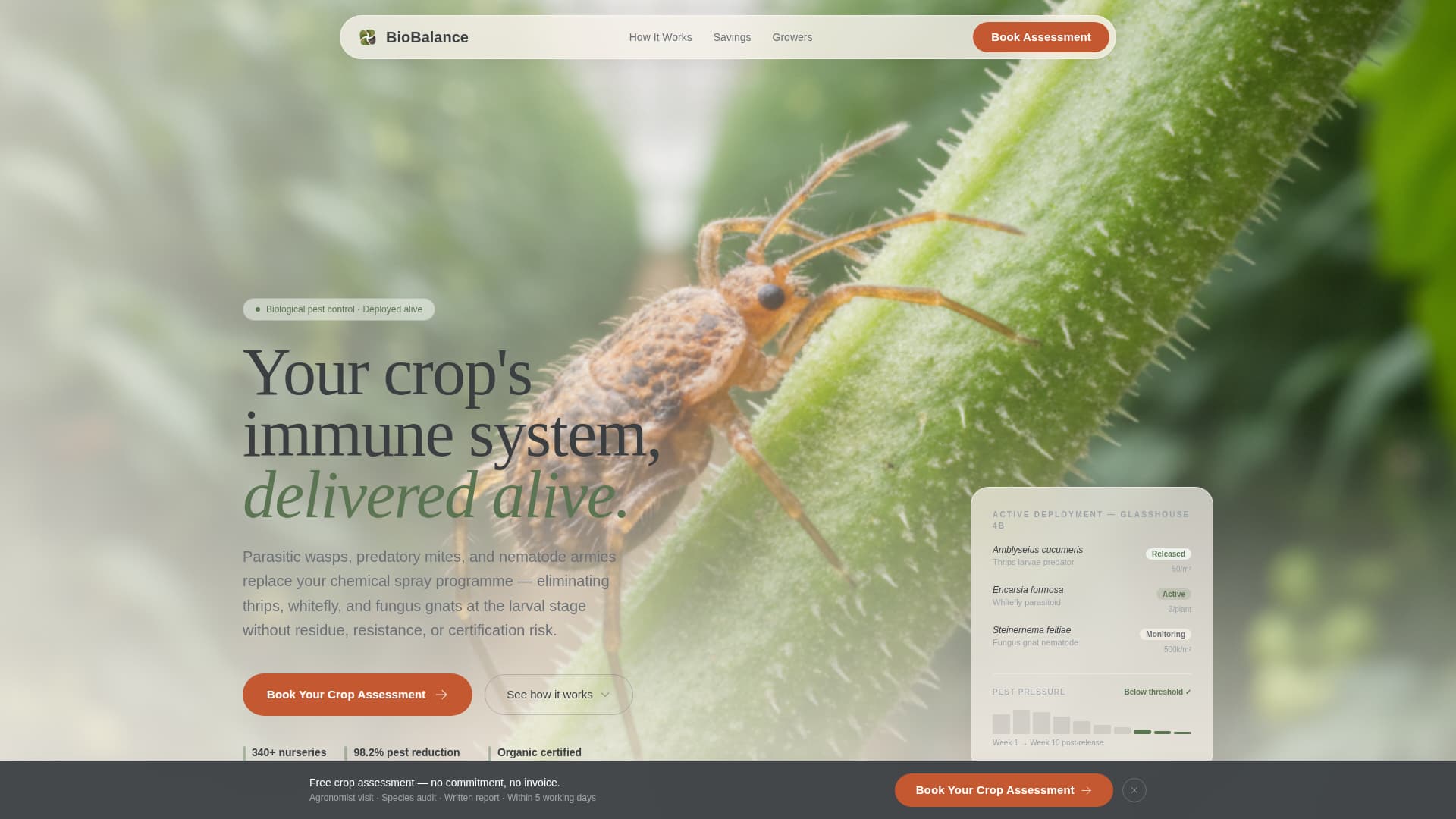Pest & Crop Protection Booking Website Template