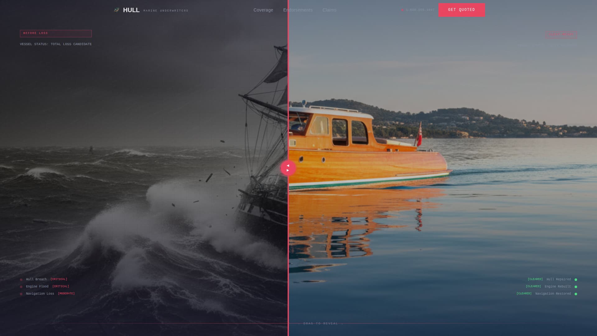 Hull - Precision Marine Insurance Landing Page Template