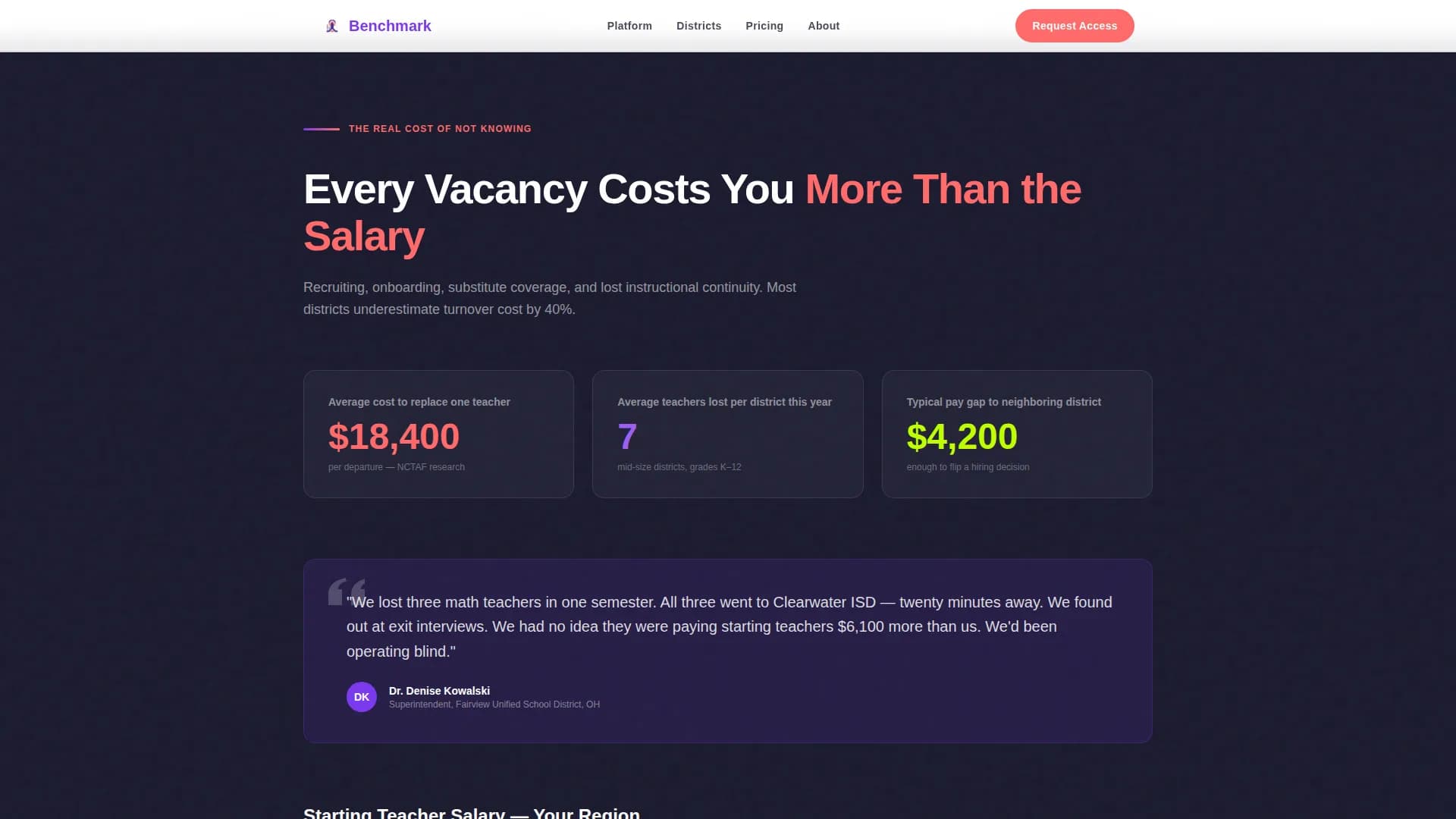 Benchmark - Transparent Education HR Landing Page Template