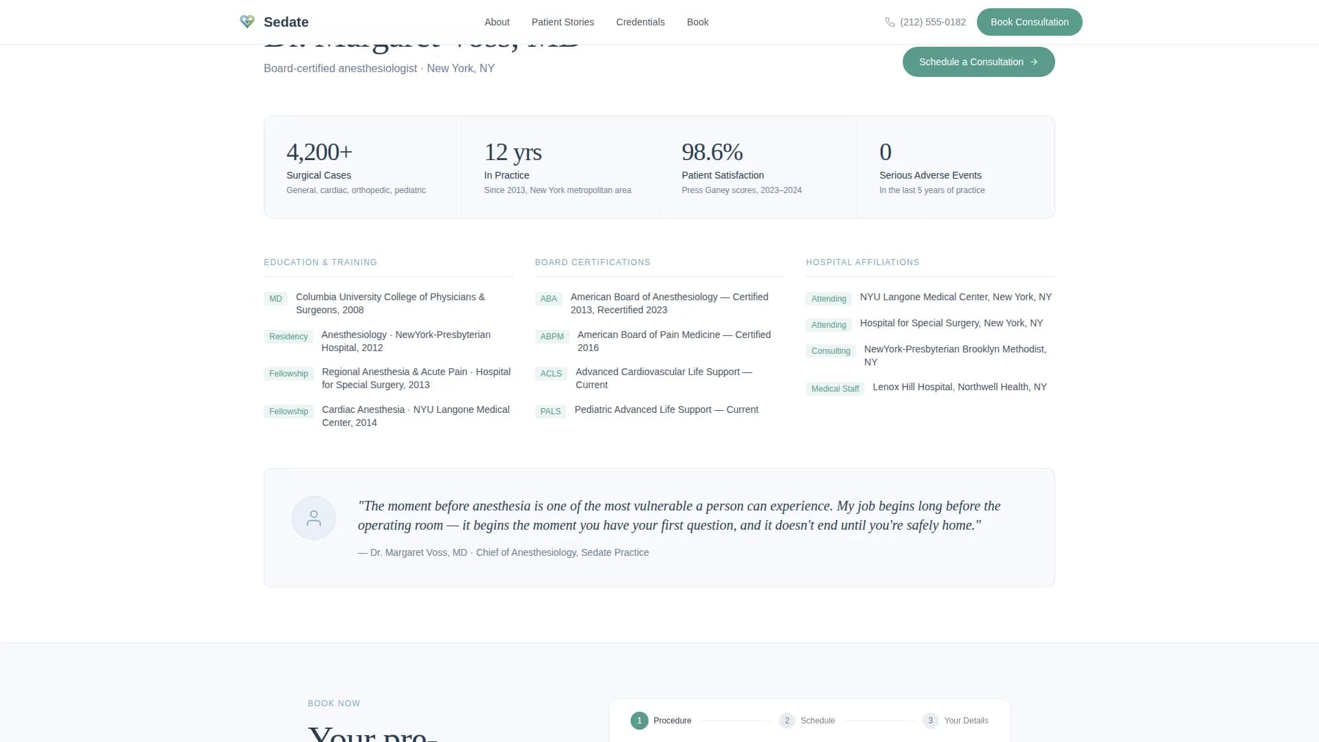 Anesthesiologist Appointment Booking Website Template