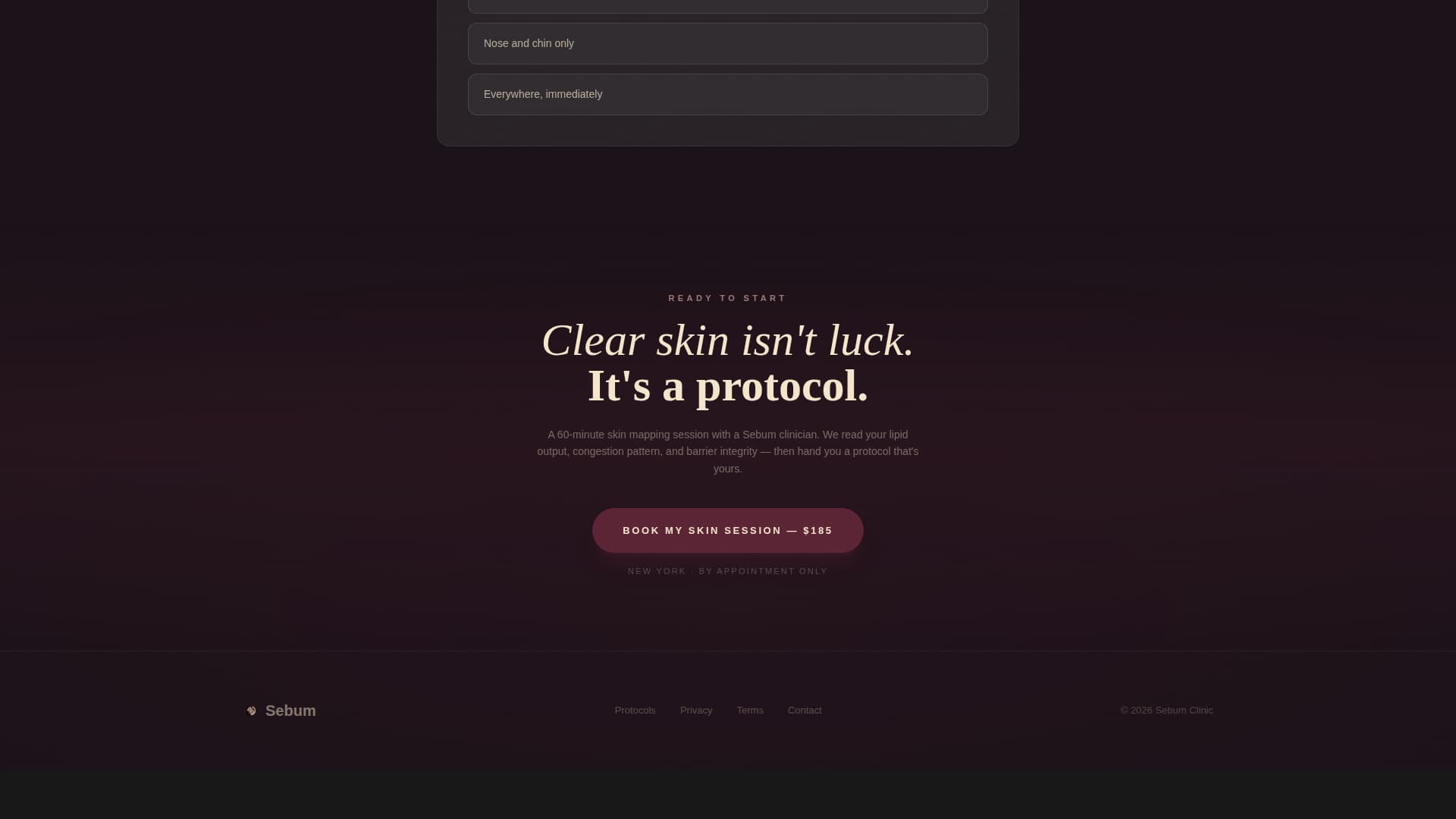 Oily Skin Beauty Booking Website Template