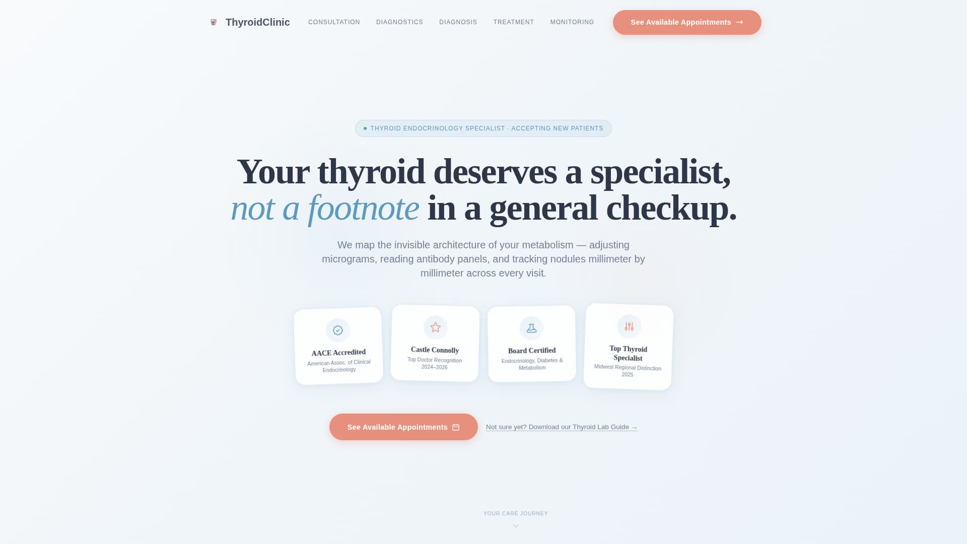 Complete Thyroid Disorder Care Appointment Booking Website Template