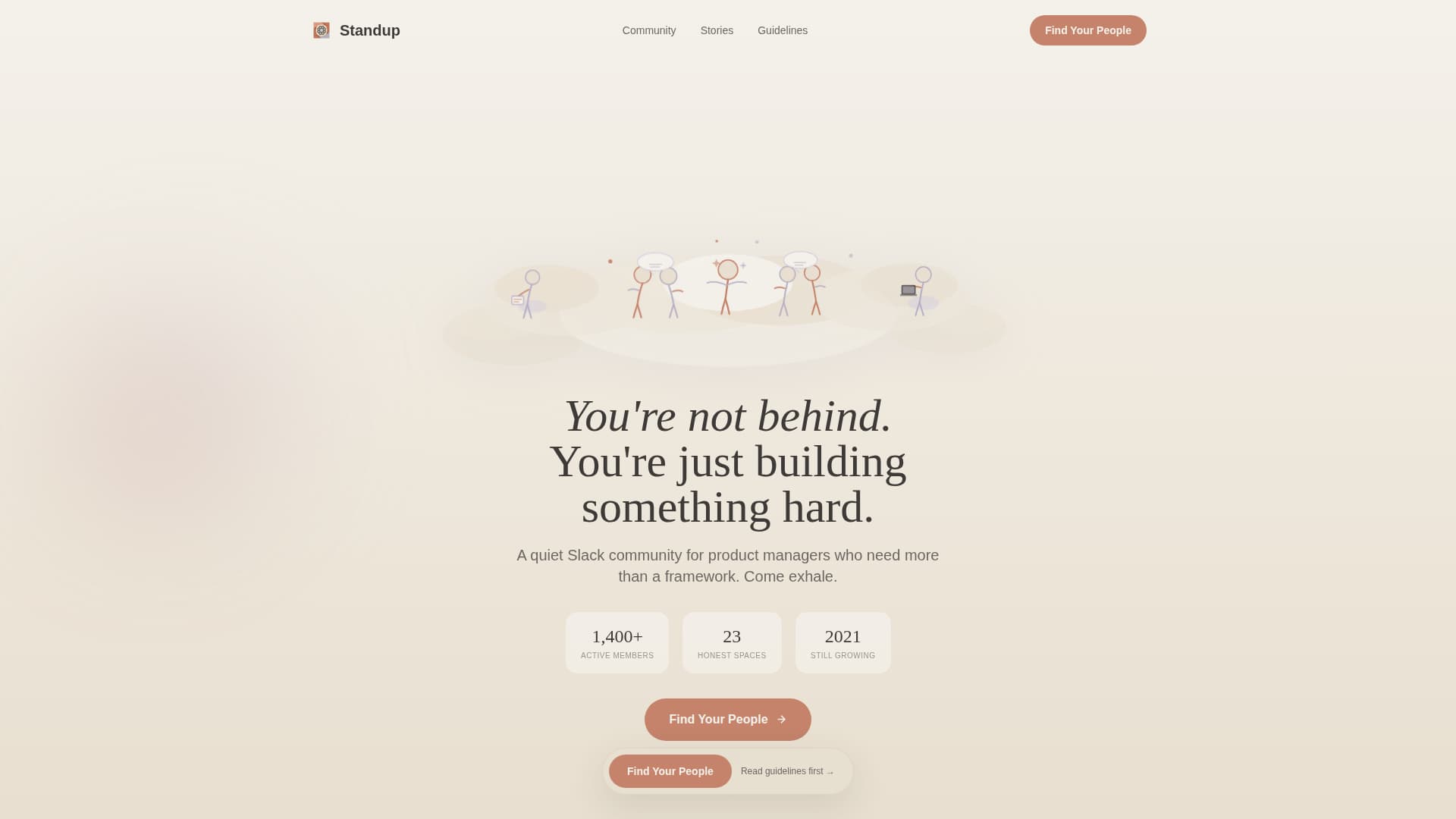 Standup - Welcoming Productmanagers Landing Page Template