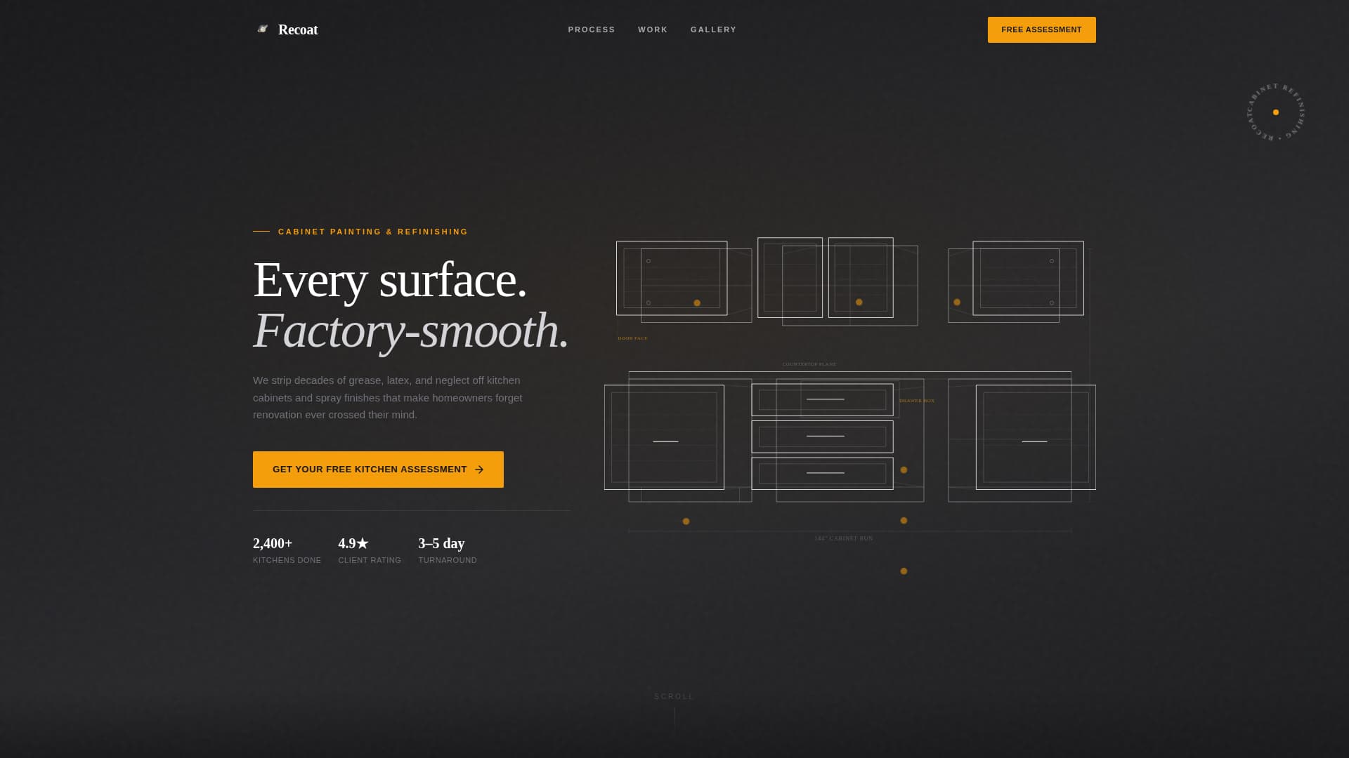 Recoat - Precision Cabinet Refinishing Landing Page Template