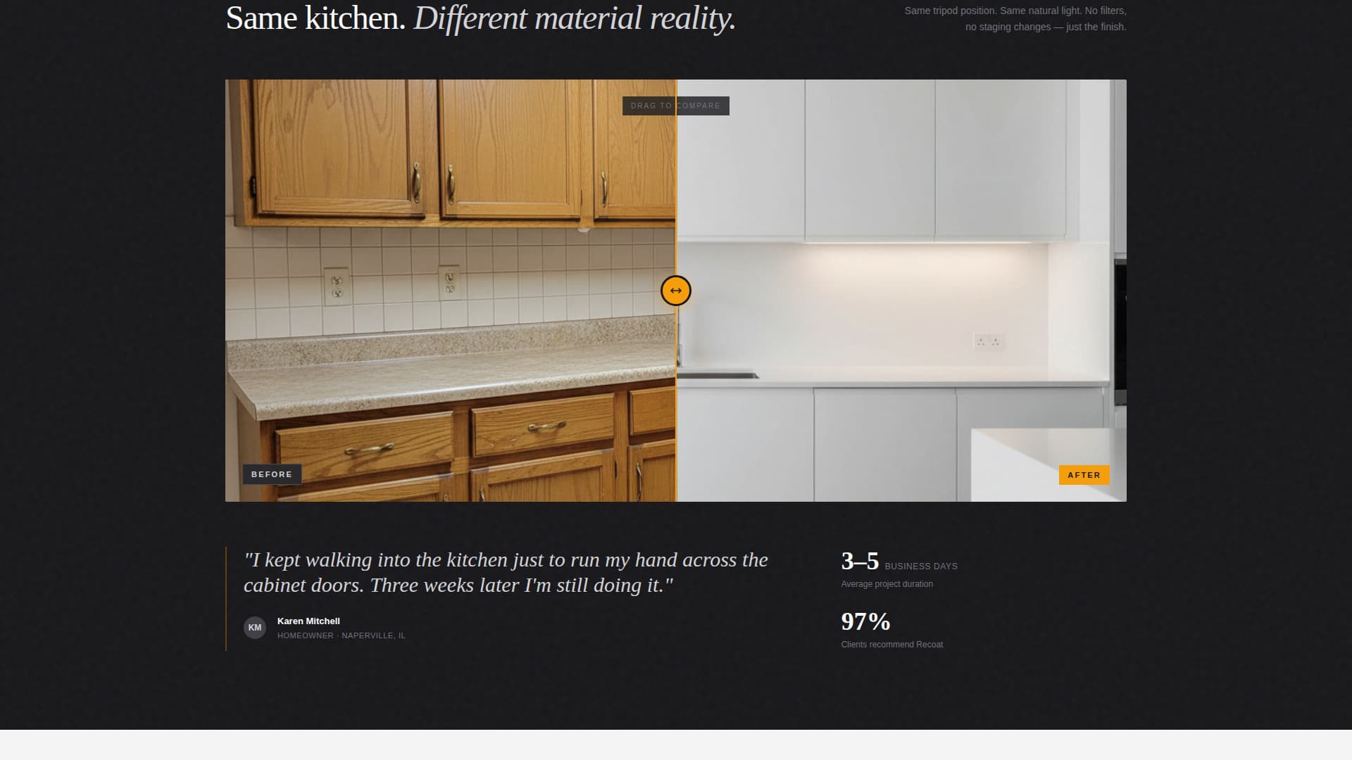 Recoat - Precision Cabinet Refinishing Landing Page Template